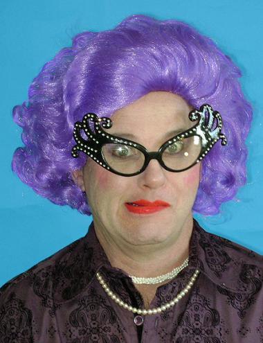 Wig The Dame Edna Purple