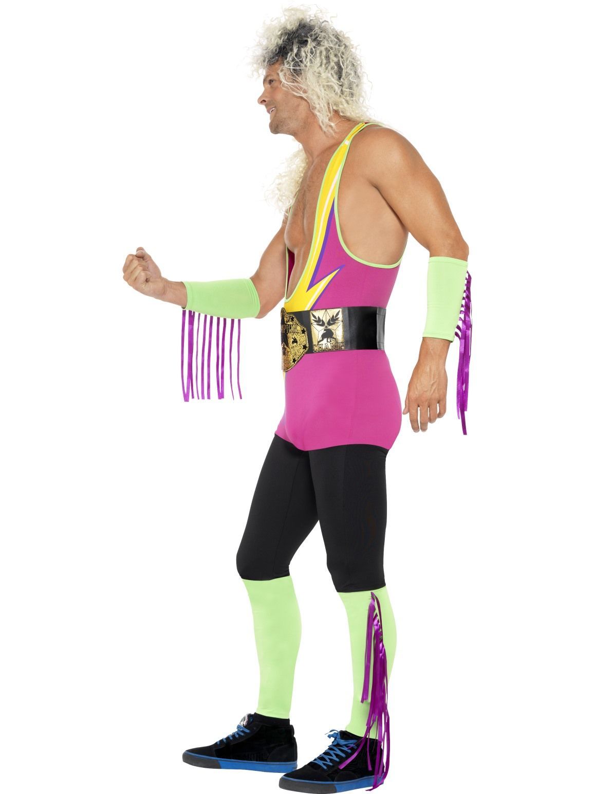 Costume Adult Retro Wrestler 1980s/1990s