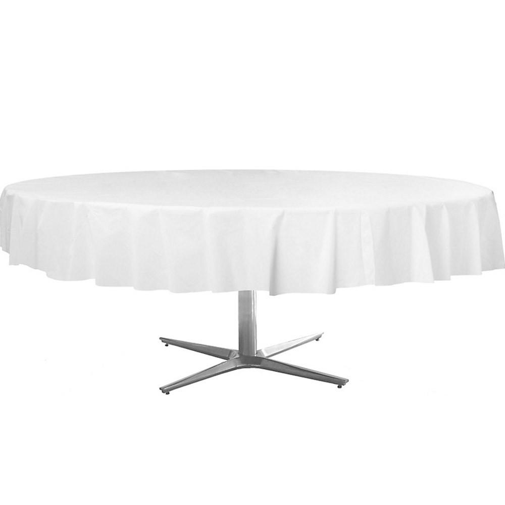 Tablecover Round White Plastic 213cm Diameter