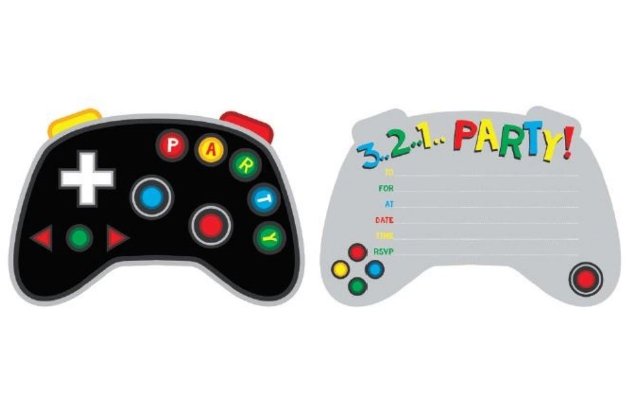 Party Invitation Pk/8 Video Game Control