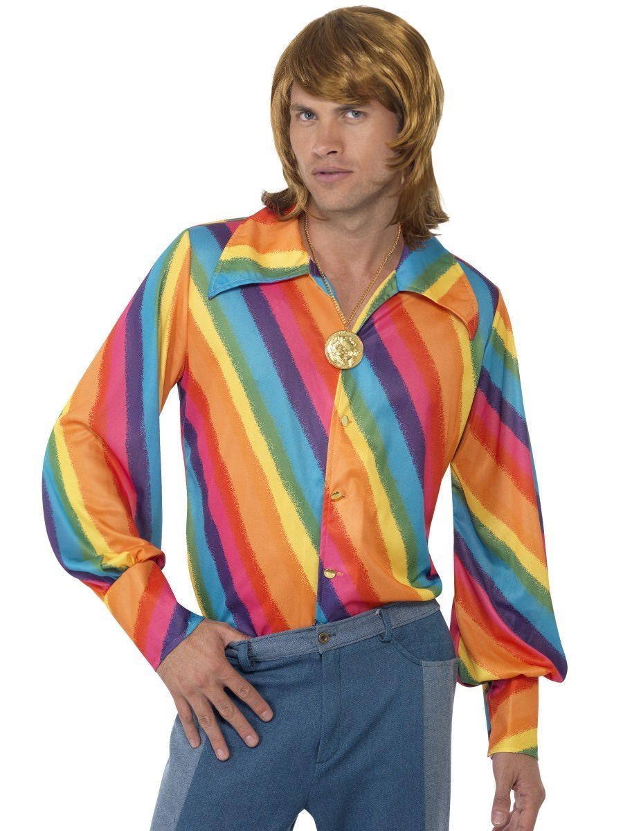 Costume Adult 1970s Rainbow Shirt