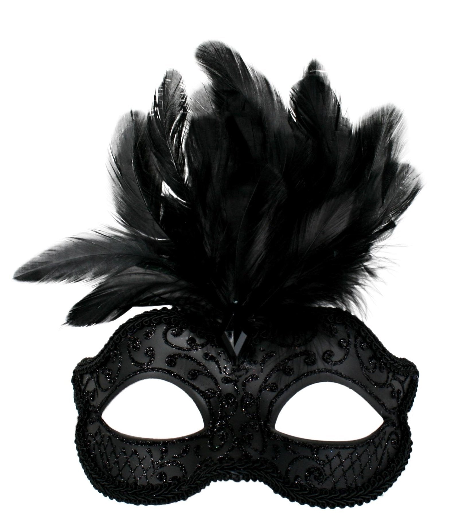 Mask Daniella Black With Feather