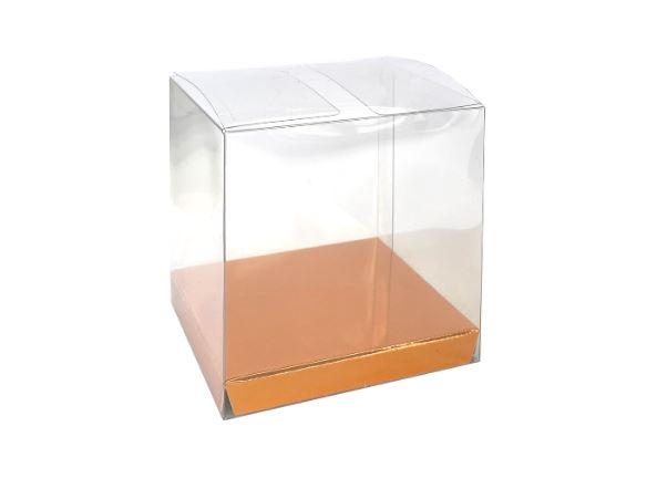 Favour Box Clear - Metallic Rose Gold Pk 10