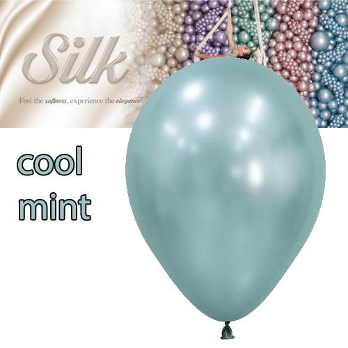 Latex Balloons 30cm Silk Cool Mint Pk 50