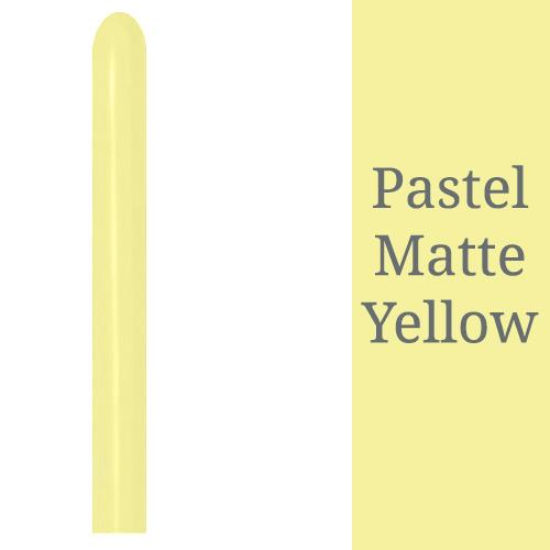 Balloon Modelling 260 Pastel Matte Yellow Sempertex Pk 50