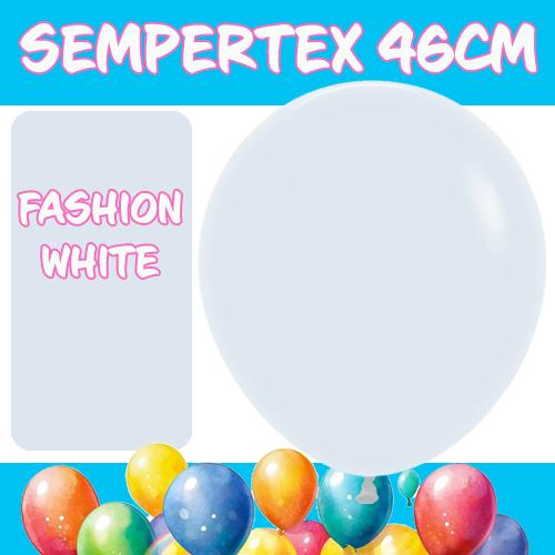 Balloons 46cm Fashion White Sempertex Pk 6