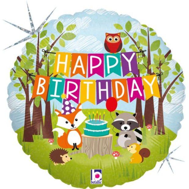 Balloon Foil 45cm Woodland Birthday