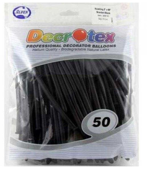 Balloon Modelling 260 Fashion Black Sempertex Pk 50