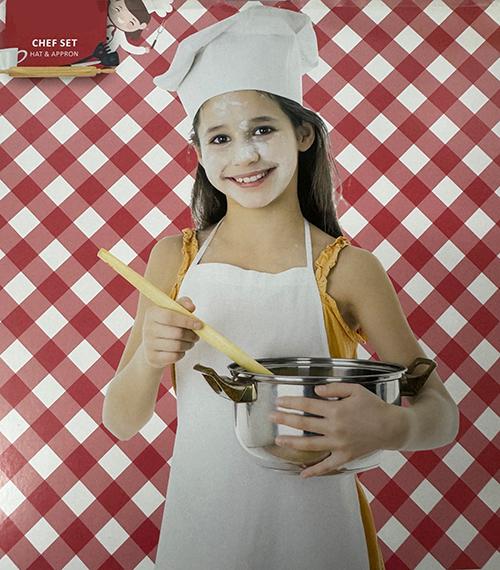 Costume Kit Child Chef/Cook Includes White Apron and Hat 7-9 Years