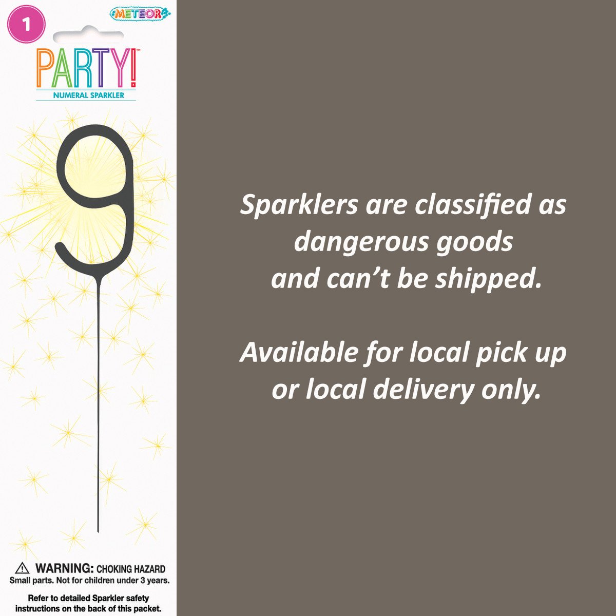 Sparkler Numeral 9 - Discontinued Last Chance To Buy