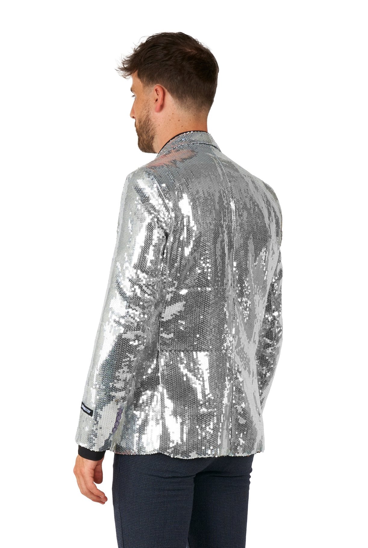 Costume Adult Suitmeister Blazer Silver Sequins