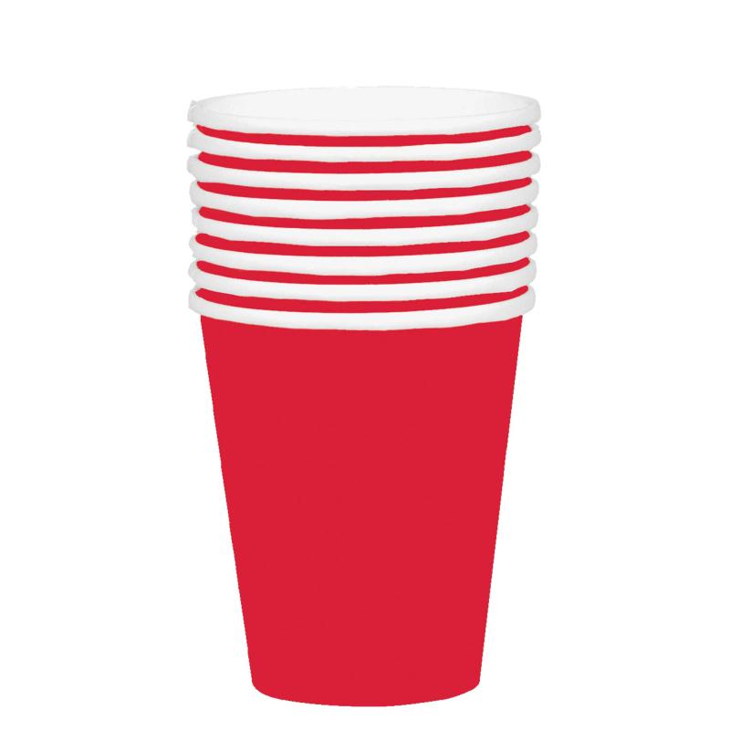 Cups Paper 354ml Pk/20 Red FSC