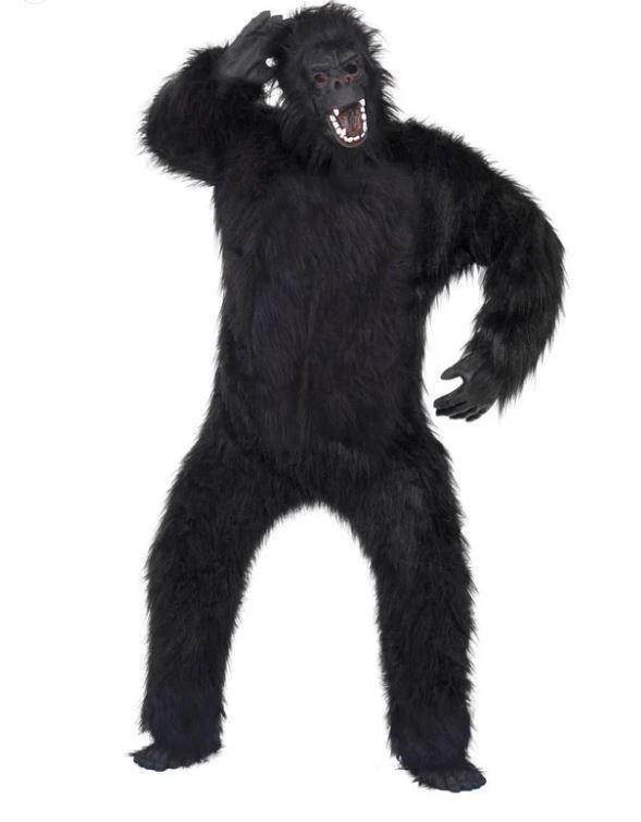 Costume Gorilla Black One Size W/ Mask, Hands And Feet