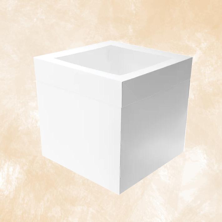 Cake Box & Clear Lid 10x10x10 Inch 25x25x25cm - Each