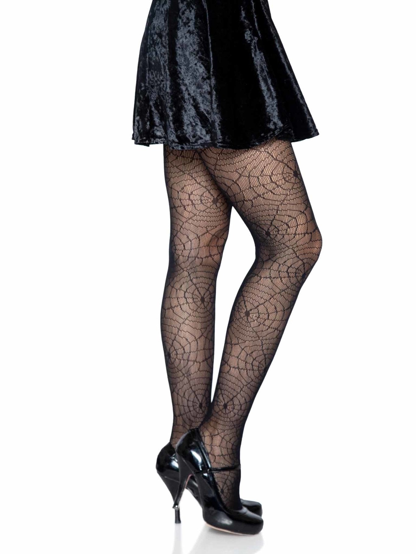 Pantyhose/Tights Black Spider Web Lace Print