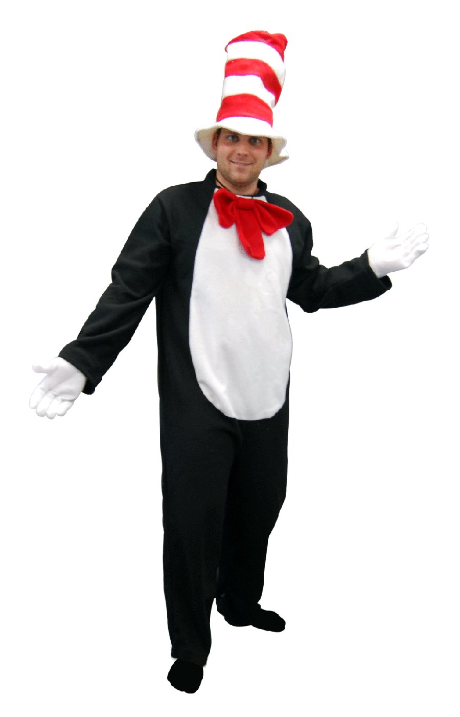 Costume Adult Naughty Cat Onsie Inc Hat, Gloves, Bowtie - Mens XL