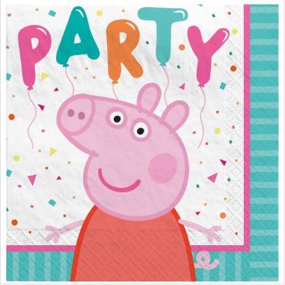 Peppa Pig Confetti Beverage Napkin Pk/16