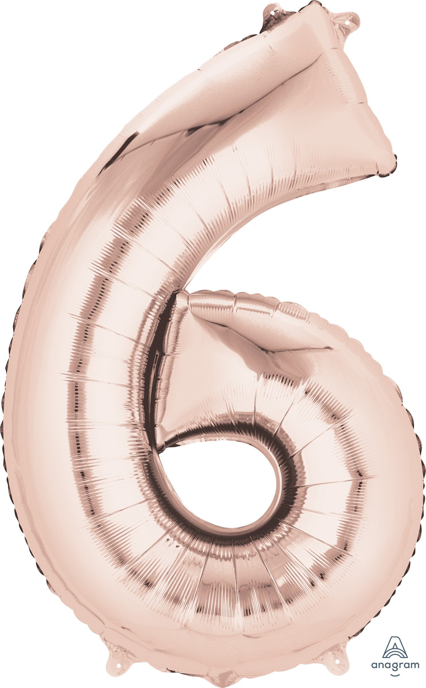 Balloon Foil Megaloon Num 6 Rose 66cm