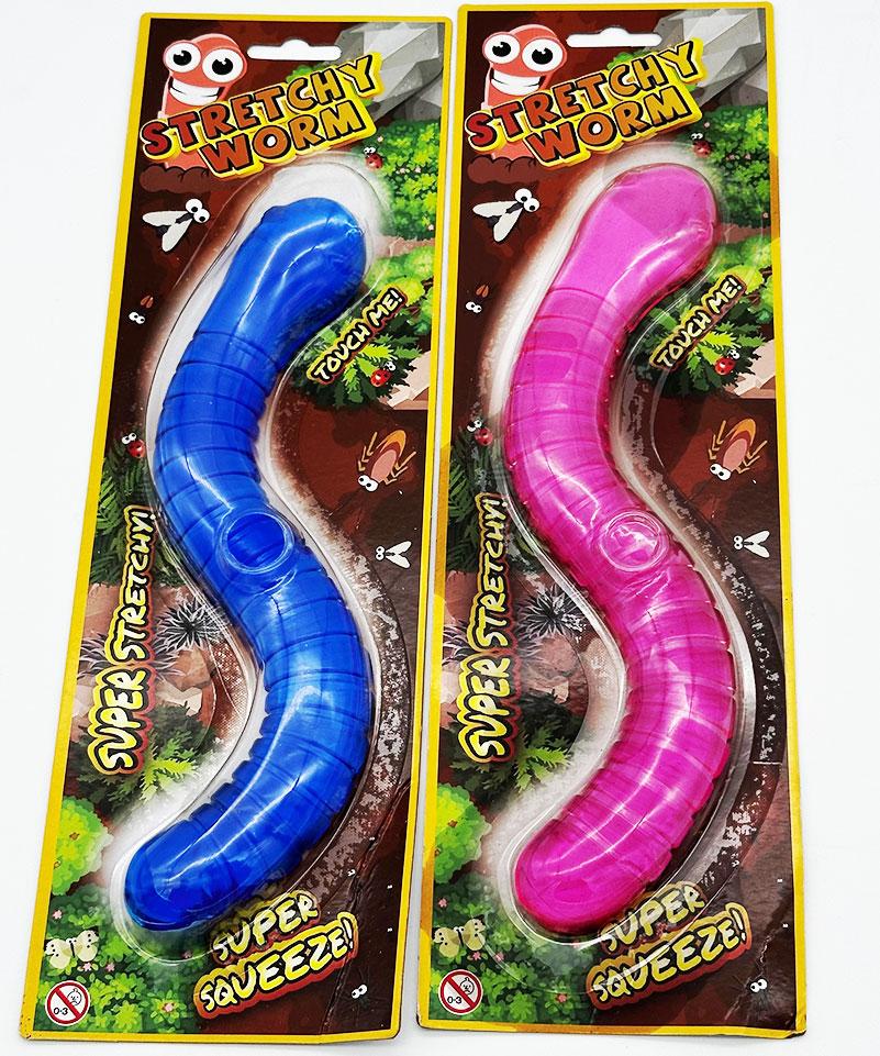 Novelty Game Toy Large Sticky Animal Worm 23cm Assorted Colours Each