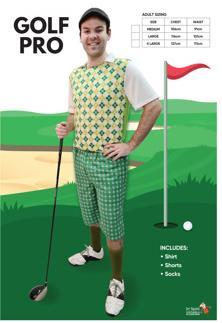 Costume Adult Golf Pro Kit Green