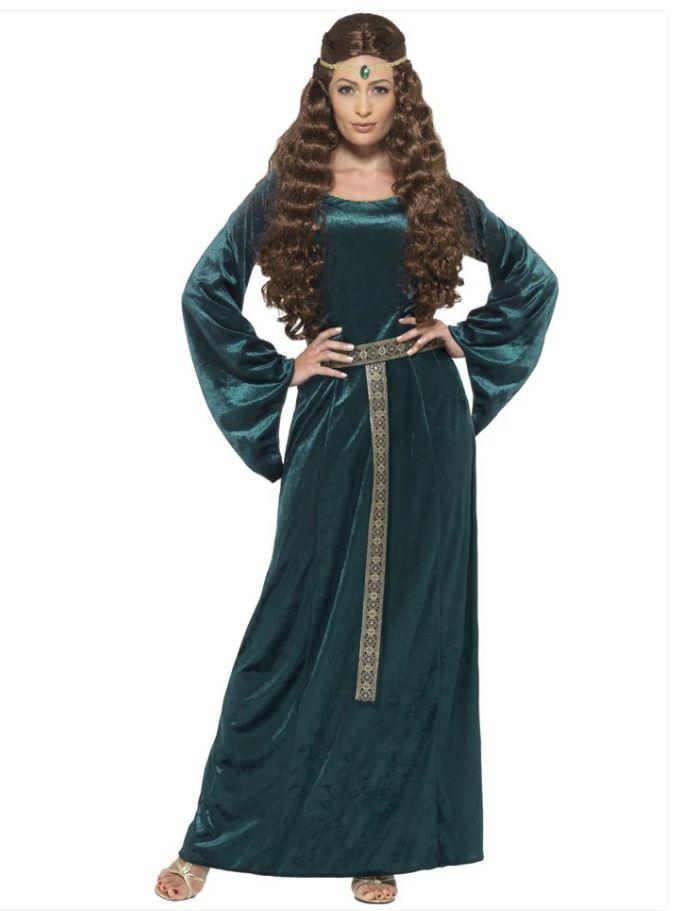 Costume Adult Medieval Maid Green