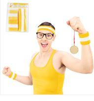 Yellow Headband & 2pk Wristband Sweatbands