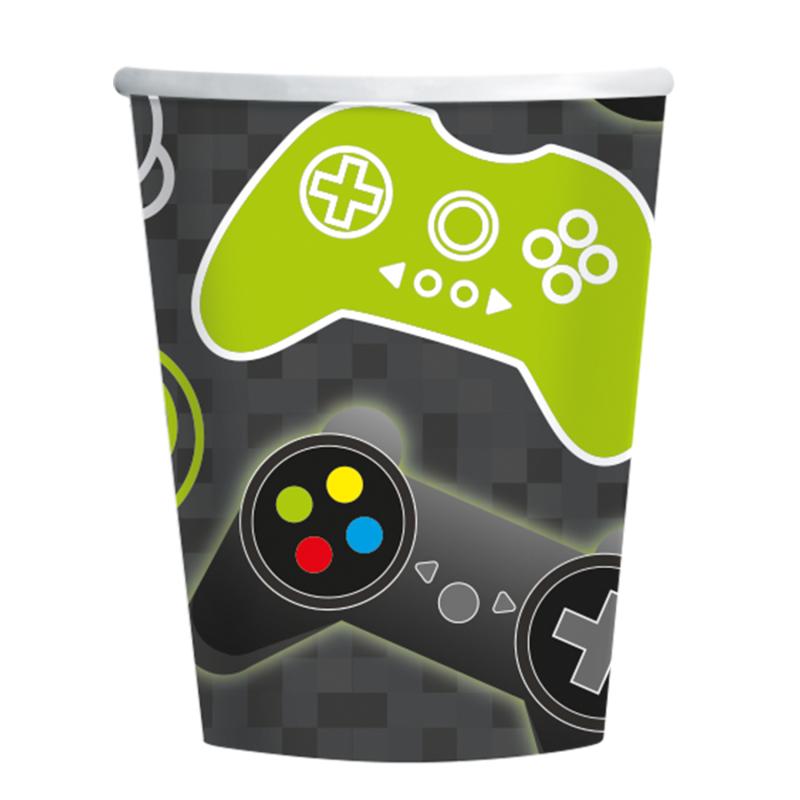 Level Up Gaming Paper Cups 266ml Pk/8