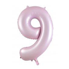 Balloon Foil Megalooon Number 9 Matte Pastel Pink 86cm