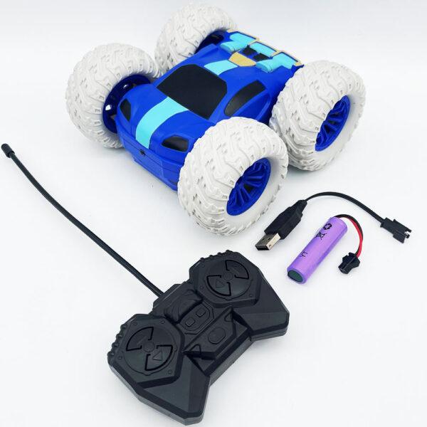 Novelty Toy Remote Control Bilateral Stunt Car 15cm (Assorted Colours)