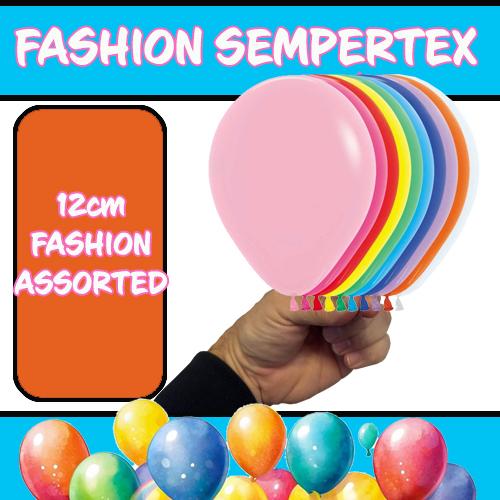 Latex Balloon 12cm Fashion Assorted Pk 50