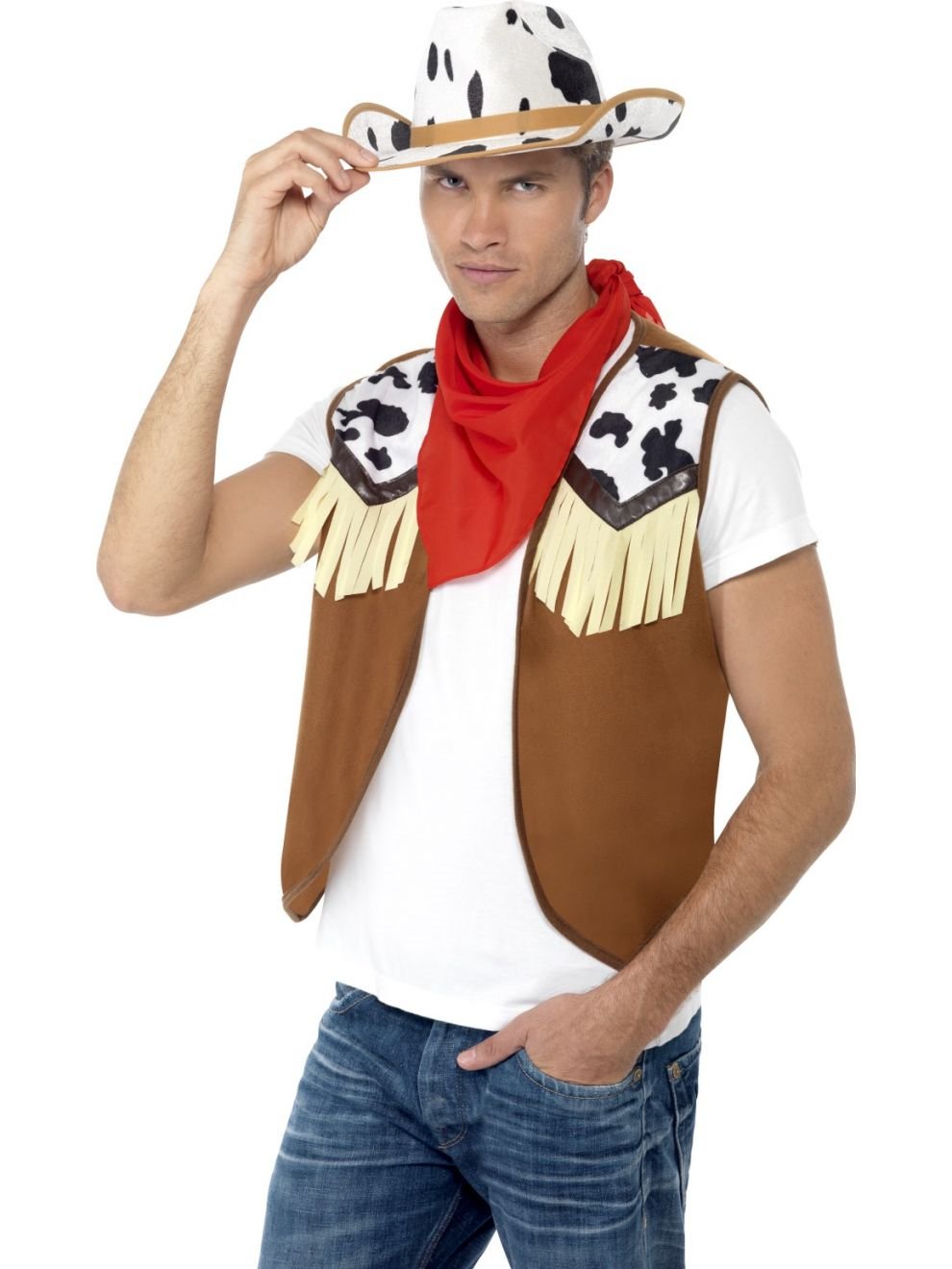 Western Cowboy/Cowgirl Costume (Waistcoat, Neck Scarf & Hat) - Discontinued