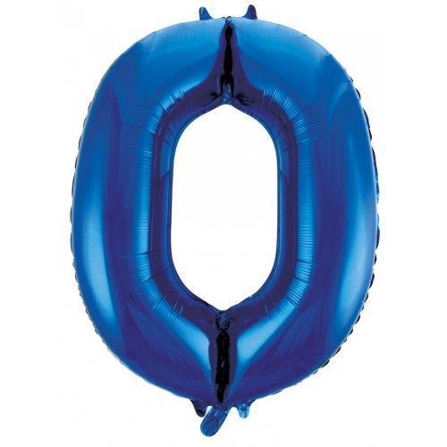 Balloon Foil Megaloon Number 0 Blue 86cm