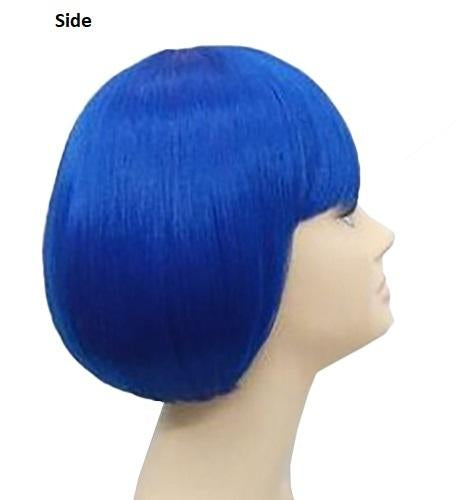 Wig Bob Neon Blue Short Deluxe Chin Length Costume Accessory