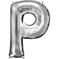 Balloon Foil Letter P Silver 86cm - Discontinued Line Last Chance To Buy