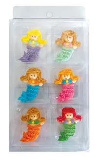 Edible Icing Decorations Mermaids Pk/6