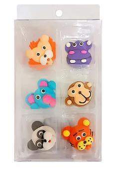 Edible Icing Decorations Safari Animal Pk/6