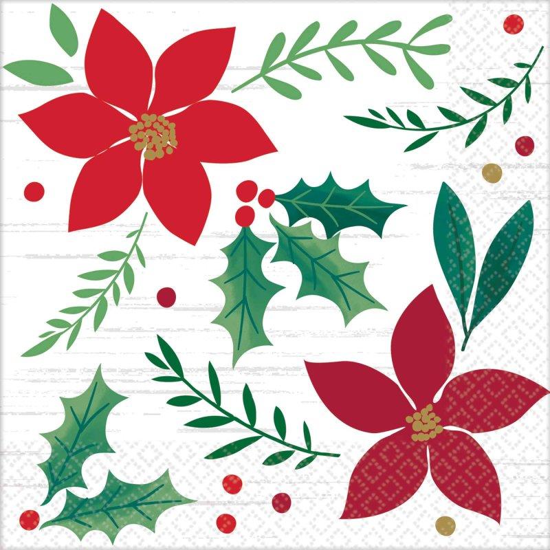 Napkins Beverage Christmas Wishes Pk/16 25cm X 25cm - Discontinued