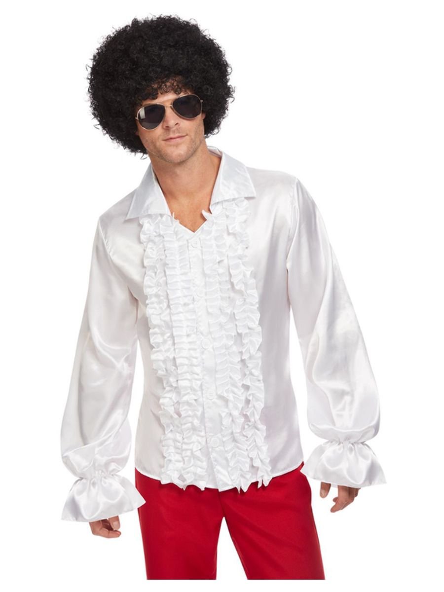 Costume Adult 1960/1970s Disco Ruffled White Shirt