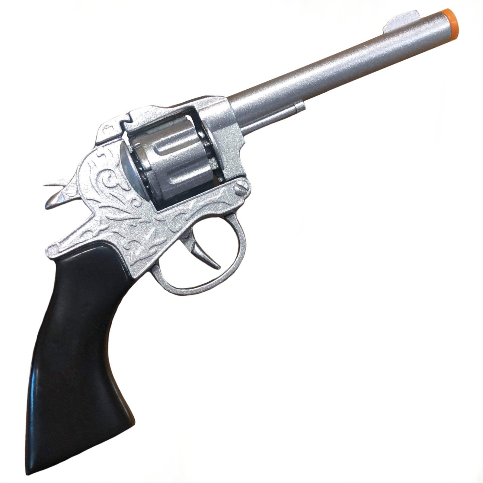 Gun Cowboy/Cowgirl Deluxe Diecast Metal Silver & Black Party Prop