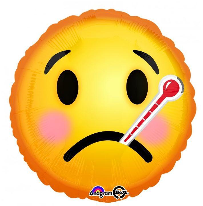 Balloon Foil 45cm Emoji Face Get Well Soon discontinued line