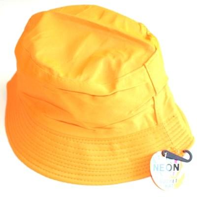 Costume Hat Bucket 1980s Neon Orange