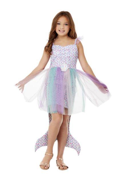 Costume Child Mermaid Seashell Style Purple