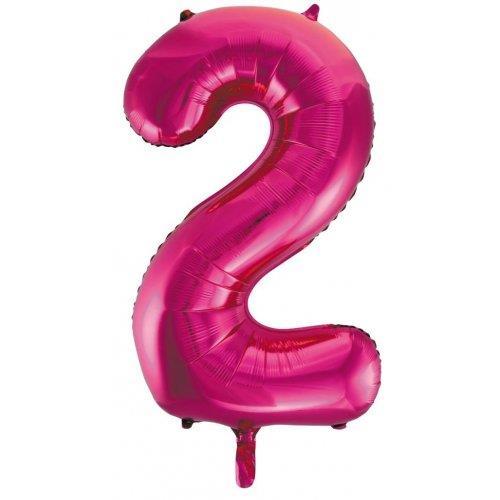 Balloon Foil Megaloon Number 2 Hot Pink  86cm