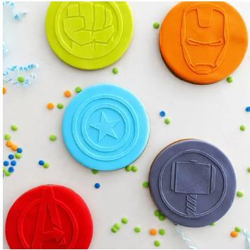 The Avengers Logo Cookie/Biscuit Debossers Pk/5 Cake Craft