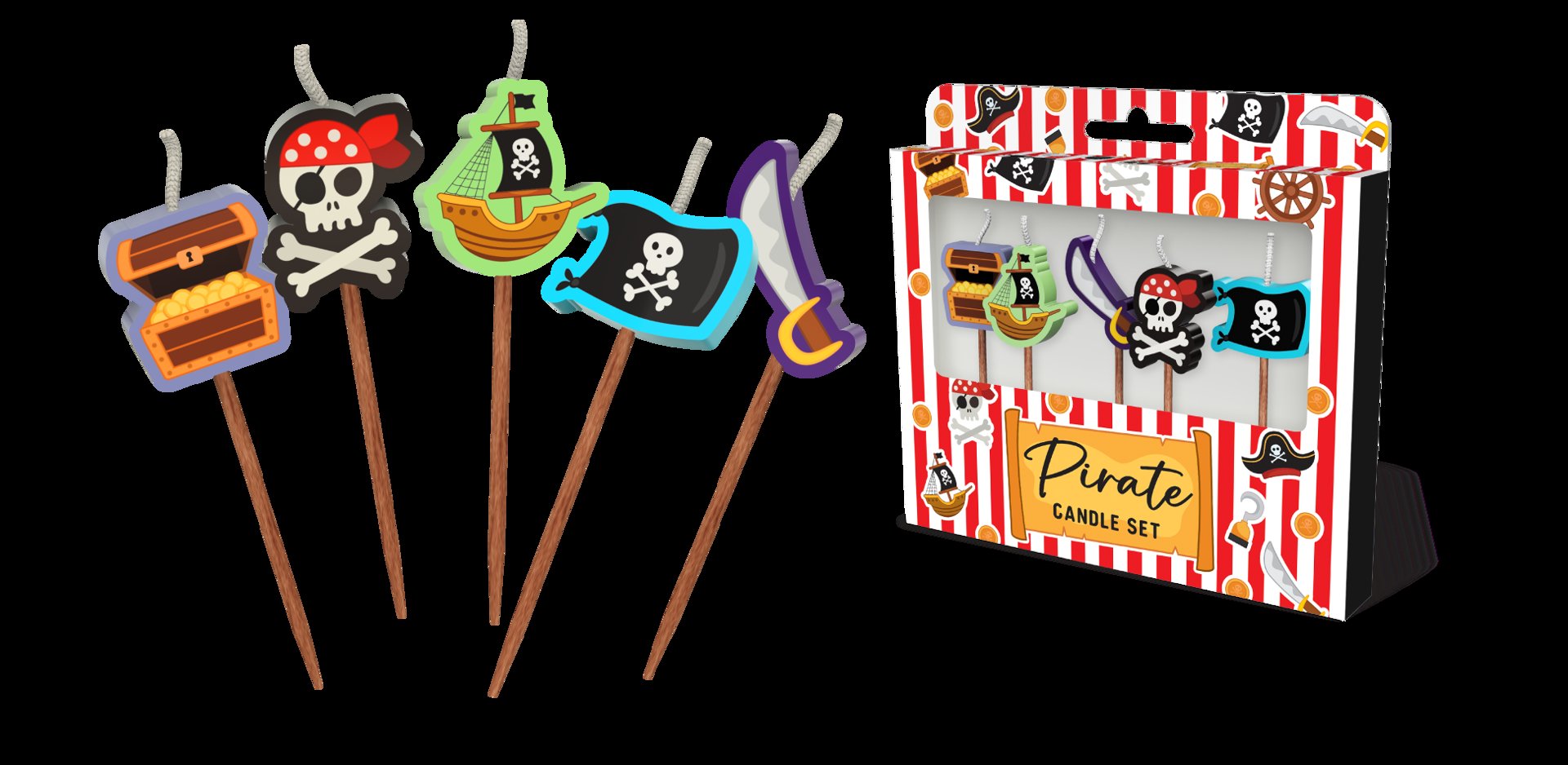 Candle Novelty Pirate Pick Pk/5