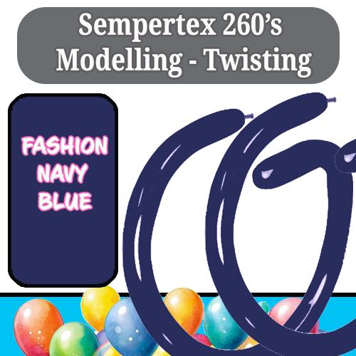 Balloon Modelling 260 Fashion Navy Blue Sempertex Pk 50