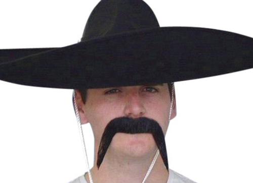 Costume Accessory Moustache Mexican Black Footy Realistic Deluxe