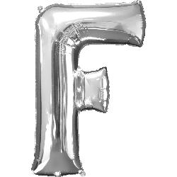 Balloon Foil Letter F Silver 86cm - Discontinued Line Last Chance To Buy