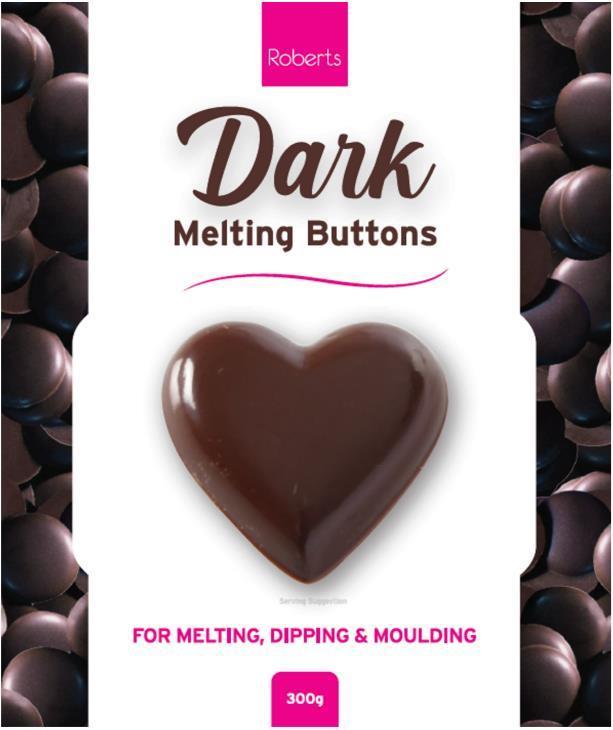 Dark Melting Chocolate Buttons 300g Roberts