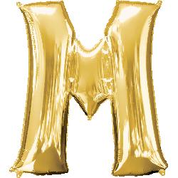 Balloon Foil Letter M Gold 86cm - Discontinued Line Last Chance To Buy